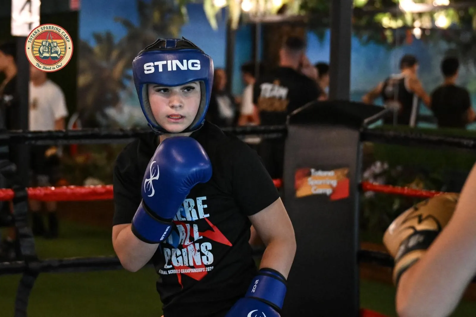 Young boxer waiting for their round
