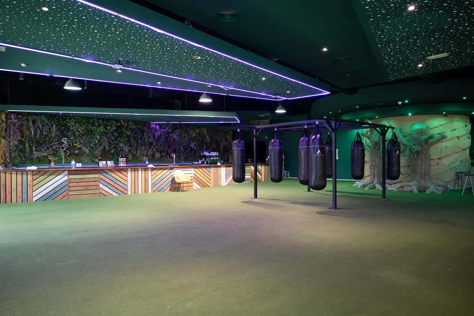 Bag area inside the venue
